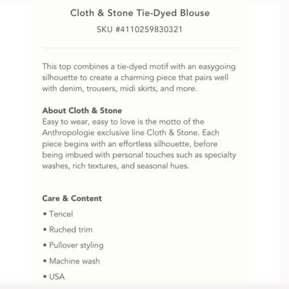 EUC CLOTH & STONE by Anthropologie XL Mock Neck Short Sleeve Tie Dye RARE Top - Picture 4 of 7